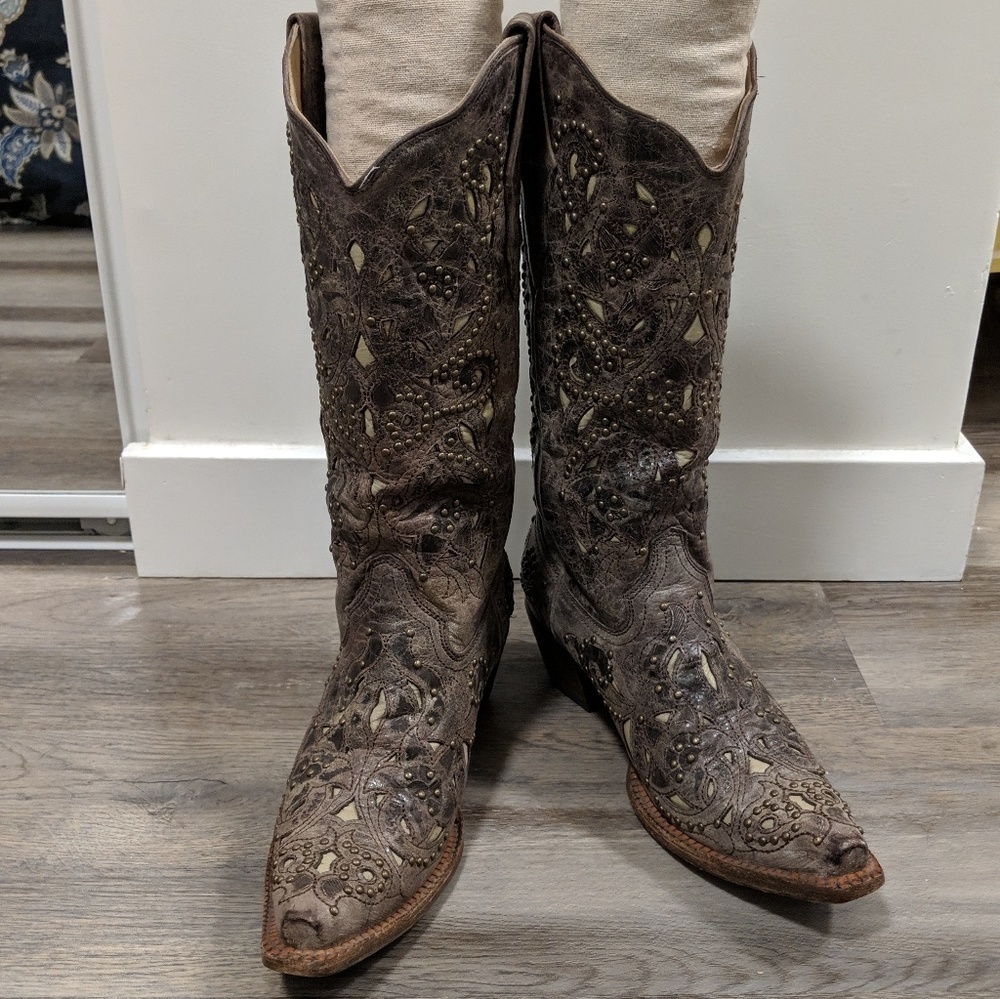 Corral Vintage Studded Leather Cowboy Boots